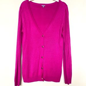 Vibrant Pink Button Down Cardigan